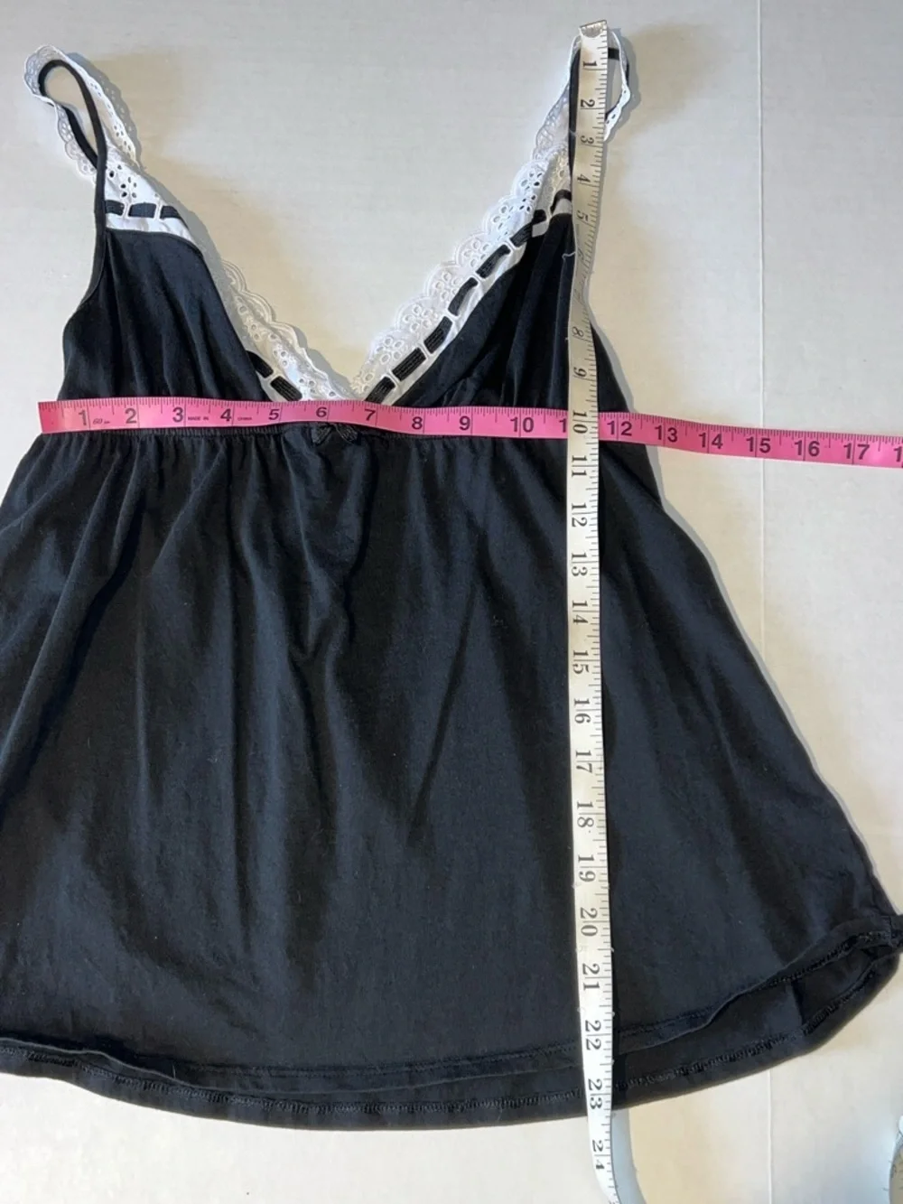 Victoria's Secret Black Babydoll Camisole with Lace Trim Size Medium